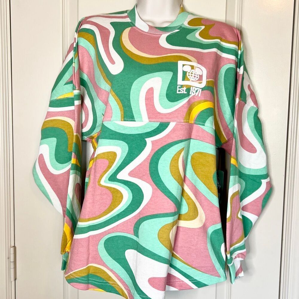 AOP #1 WDW SWIRL Spirit Jersey Adult Walt Disney World Spring Colors Epcot NEW